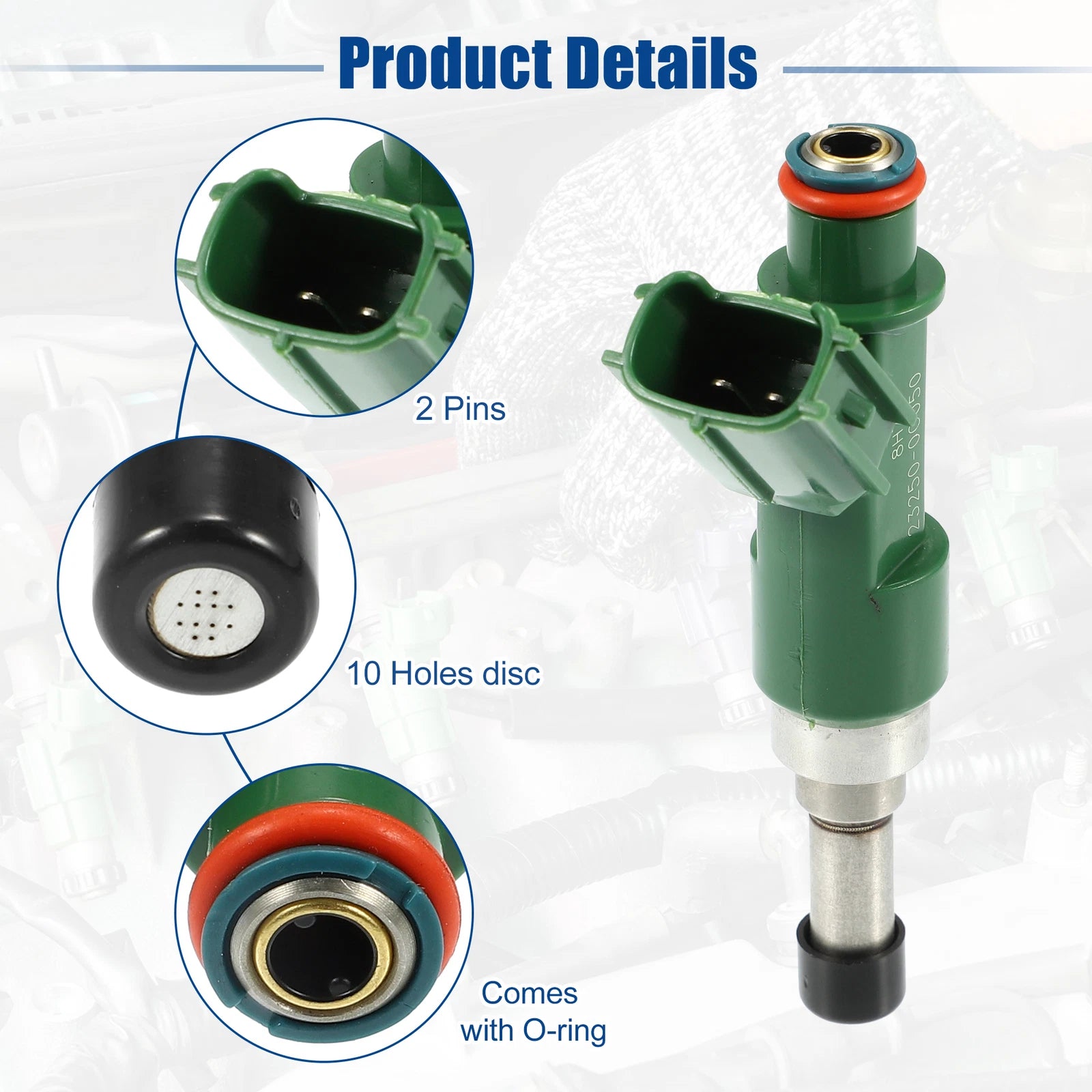 Set of 4 Fuel Injector Nozzles for Toyota Hilux Vigo (2005–2015) 23250-0C050