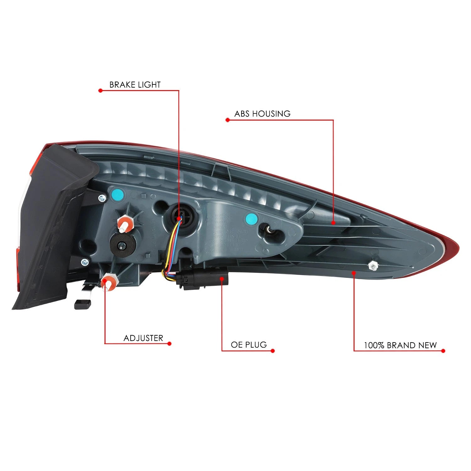 Left Side Full LED Outer Tail Light Assembly for Ford Fusion (2013–2016)