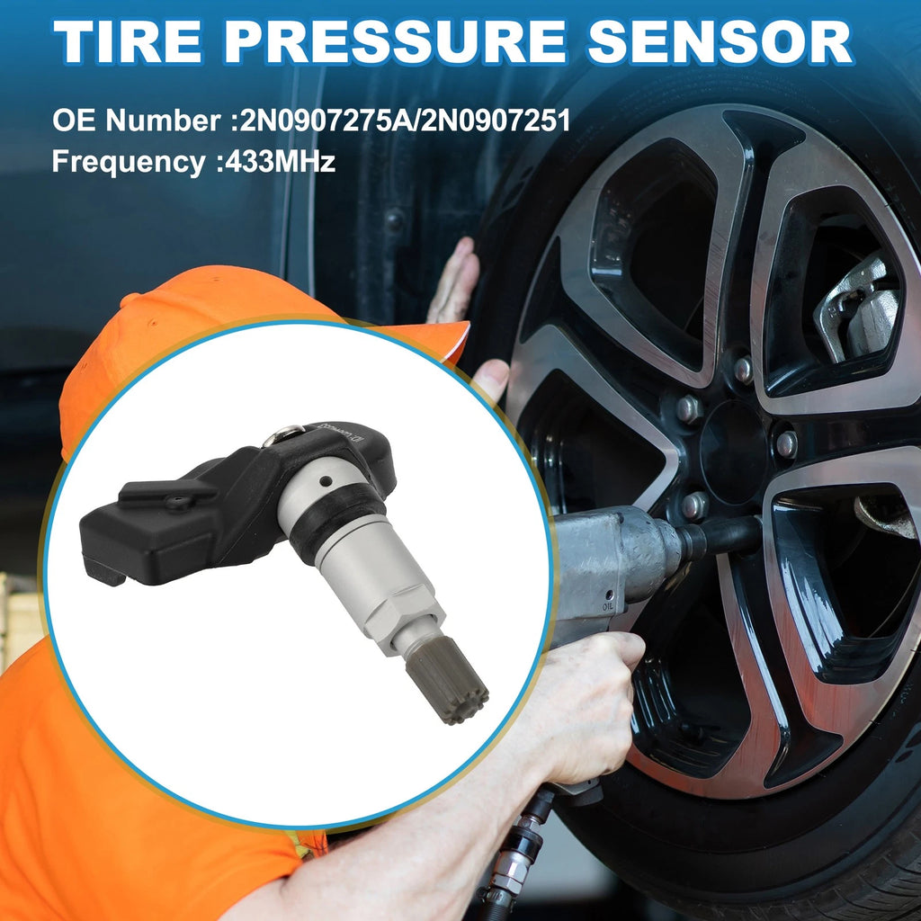 Tire Pressure Sensor for Volkswagen Transporter (2018–2022) 2N0907275A, 2N0907251