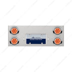 Rear Stainless Center Tail Panel Replacement w/ 4 Red LED Lights for Toyota