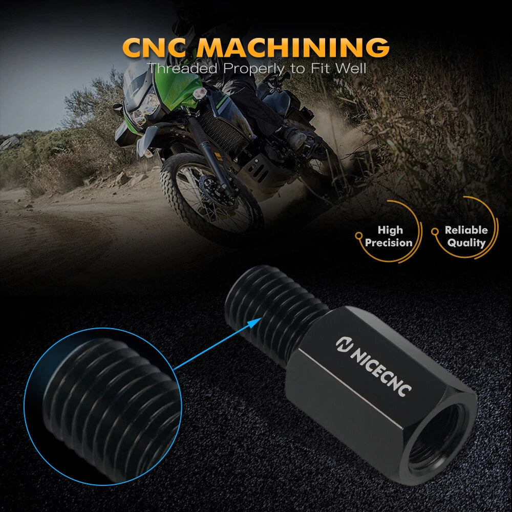 M10x1.25 20mm Mirror Extender Riser for Kawasaki KLR650 (2008–2024)