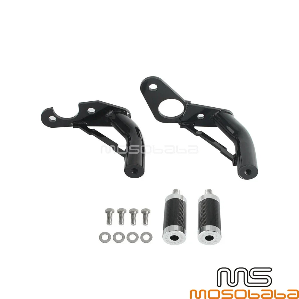 Black Rear Guards Crash Bar & Frame Slider for Harley Softail Fat Bob (2018-2023)