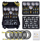 Hydraulic Pressure Test Kit with 5 Gauges, 13 Couplings, 14 Tee Connectors, 5 Hose