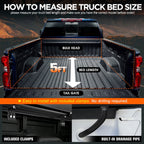 Retractable Tonneau Cover for Toyota Tacoma (2015–2023) w/ 2x Mounting Rails