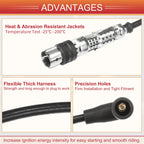 Set of 4 Spark Plug Wires for VW Beetle Golf Jetta (06A905409F)