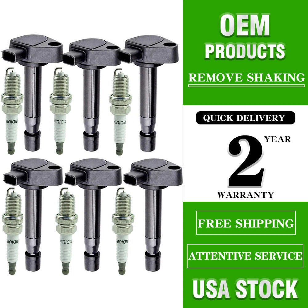 6X Ignition Coils + 6X Spark Plugs for Honda Odyssey 1999–2007 UF242