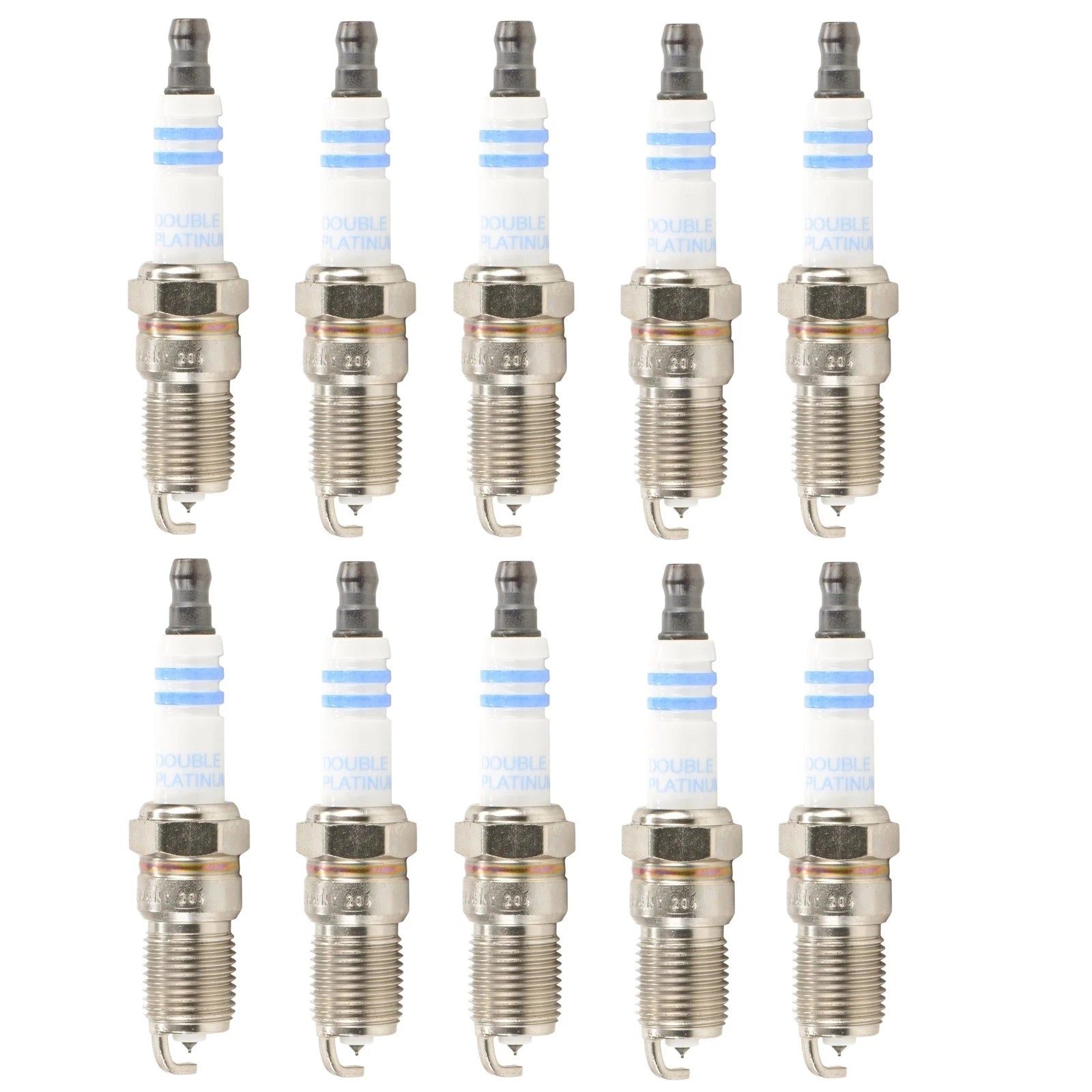 Set of 10 Bosch OE Fine Wire Double Platinum Spark Plugs for Ford