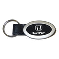 Black Oval Leather Keychain - Officially Licensed for Honda CR-V
