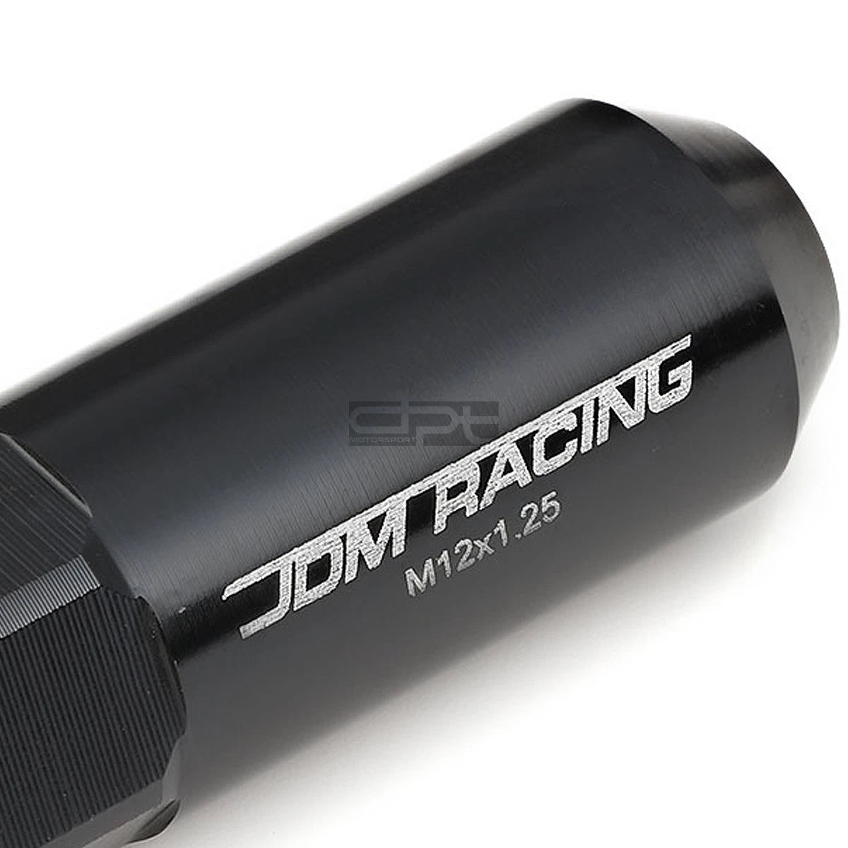 20 PCS Open End M12x1.25 60mm Tall Black Hexagon Lug Nuts + Adapter