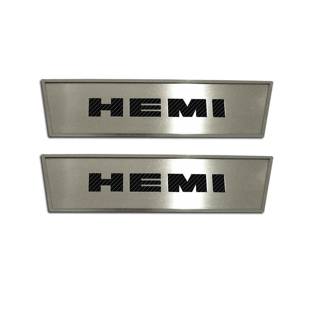 Stainless Door Badges with HEMI Inlay for Dodge Challenger (2008–2014)