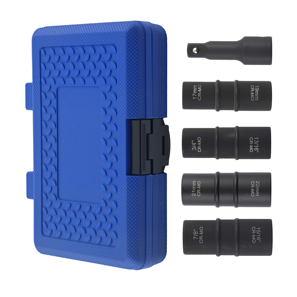 5PC Impact Flip Socket Set for 17mm 19mm 21mm 22mm 3/4" 13/16" 15/16"