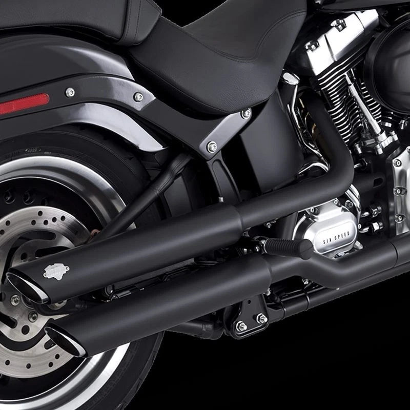 Vance & Hines Twin Slash Chrome Slip-On Exhaust for HD Softail Fatboy (2007–2017)