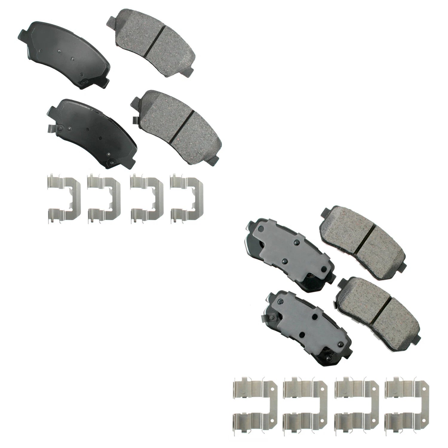 Set of 4 Akebono ProACT Ceramic Disc Brake Pads for Kia Forte Koup Forte5 (2010–2016)