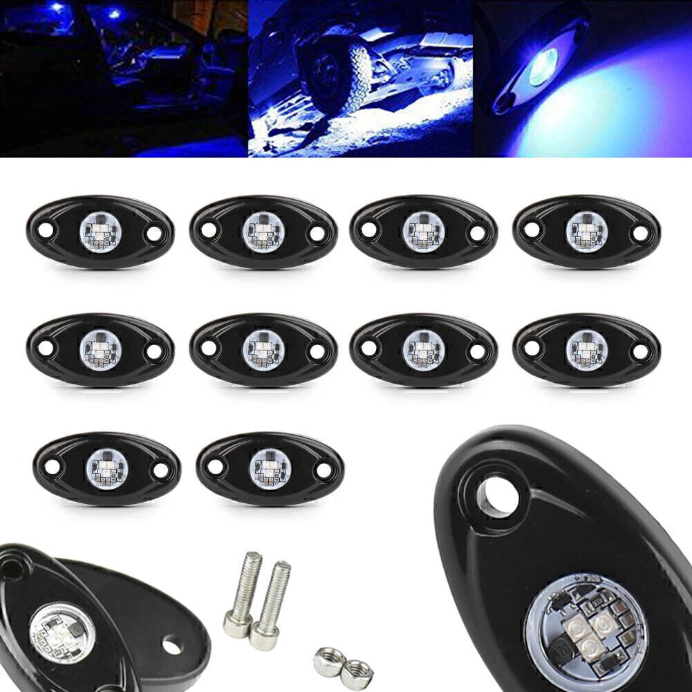 10pcs 9W Blue LED Rock Light for ATV Car Boat Motor (Universal)
