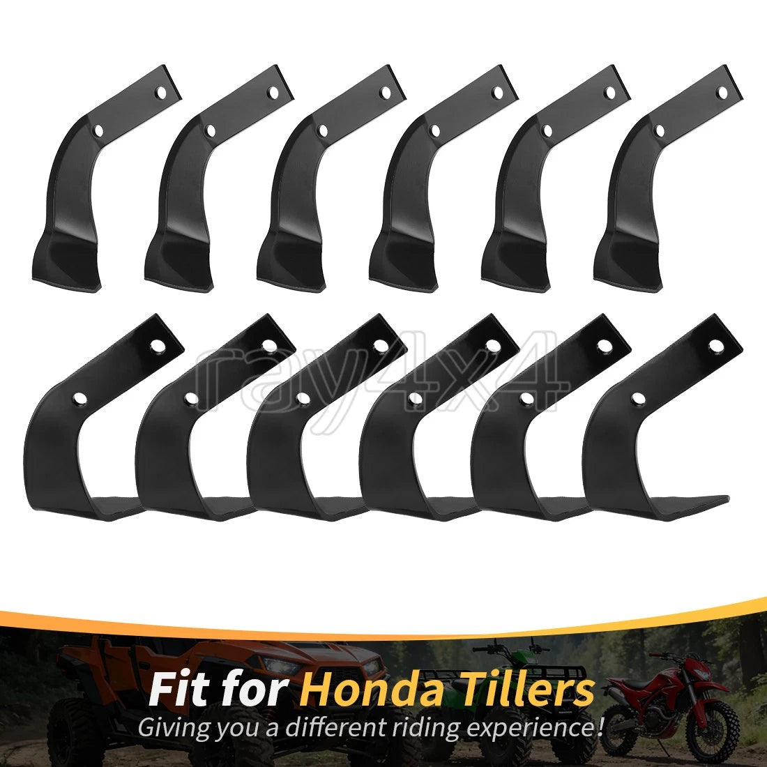 Set of 12 Tiller Rotary Tines for Honda RotoTiller FRC800 FRC800K1 06722-V20-003