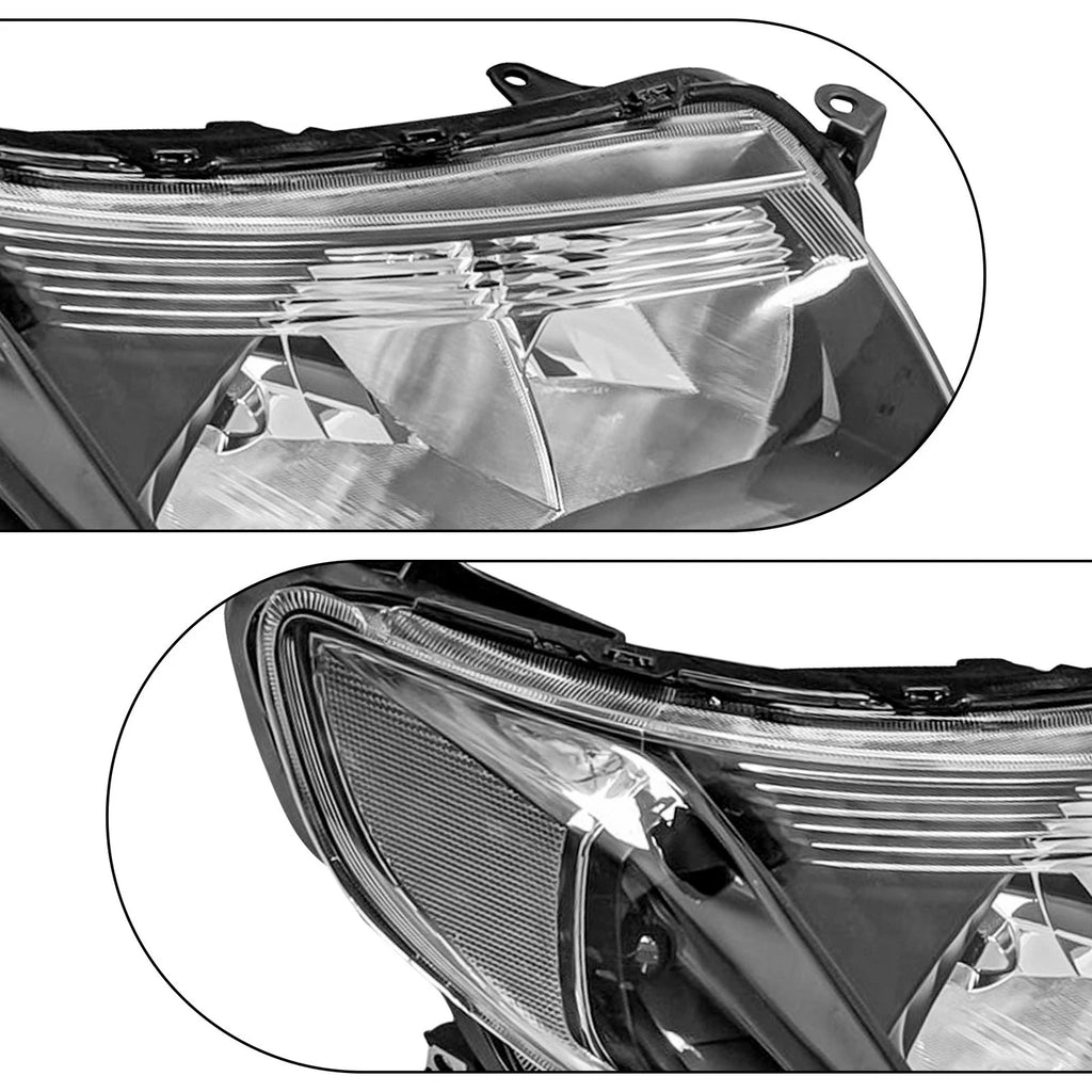 Headlight Assembly Set for Subaru Forester (2009-2013) Halogen Black
