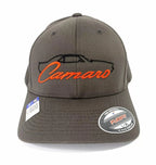 Chevy Camaro Hat Cap Gray Black Silhouette Script Emblem (2010–2015)