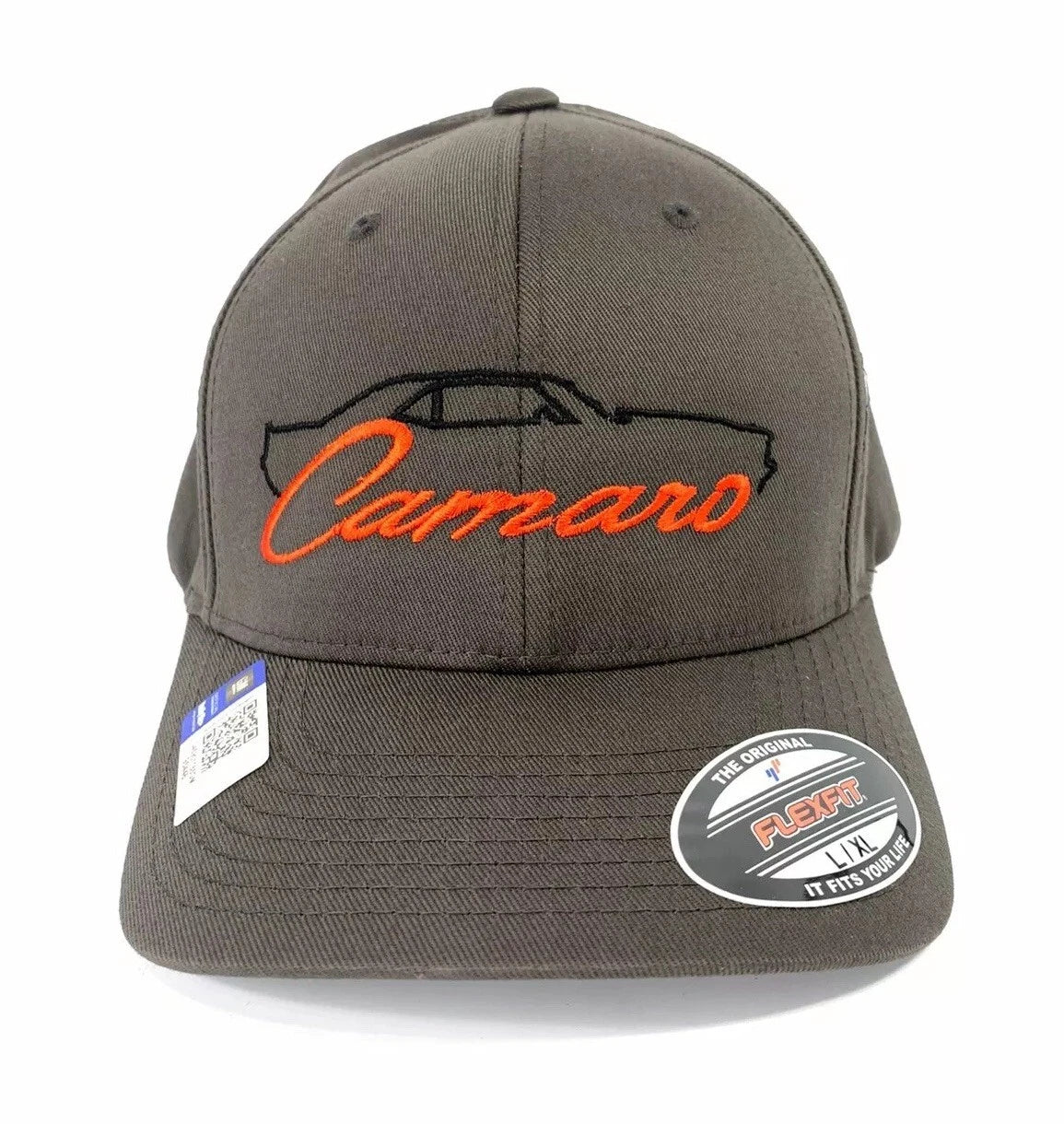Chevy Camaro Hat Cap Gray Black Silhouette Script Emblem (2010–2015)