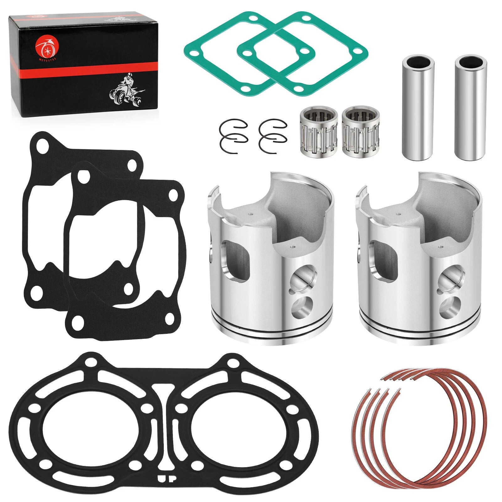 64.50mm Forged Piston Set, Bearings & Gaskets Kit for Yamaha Banshee 350 (1986–2006)