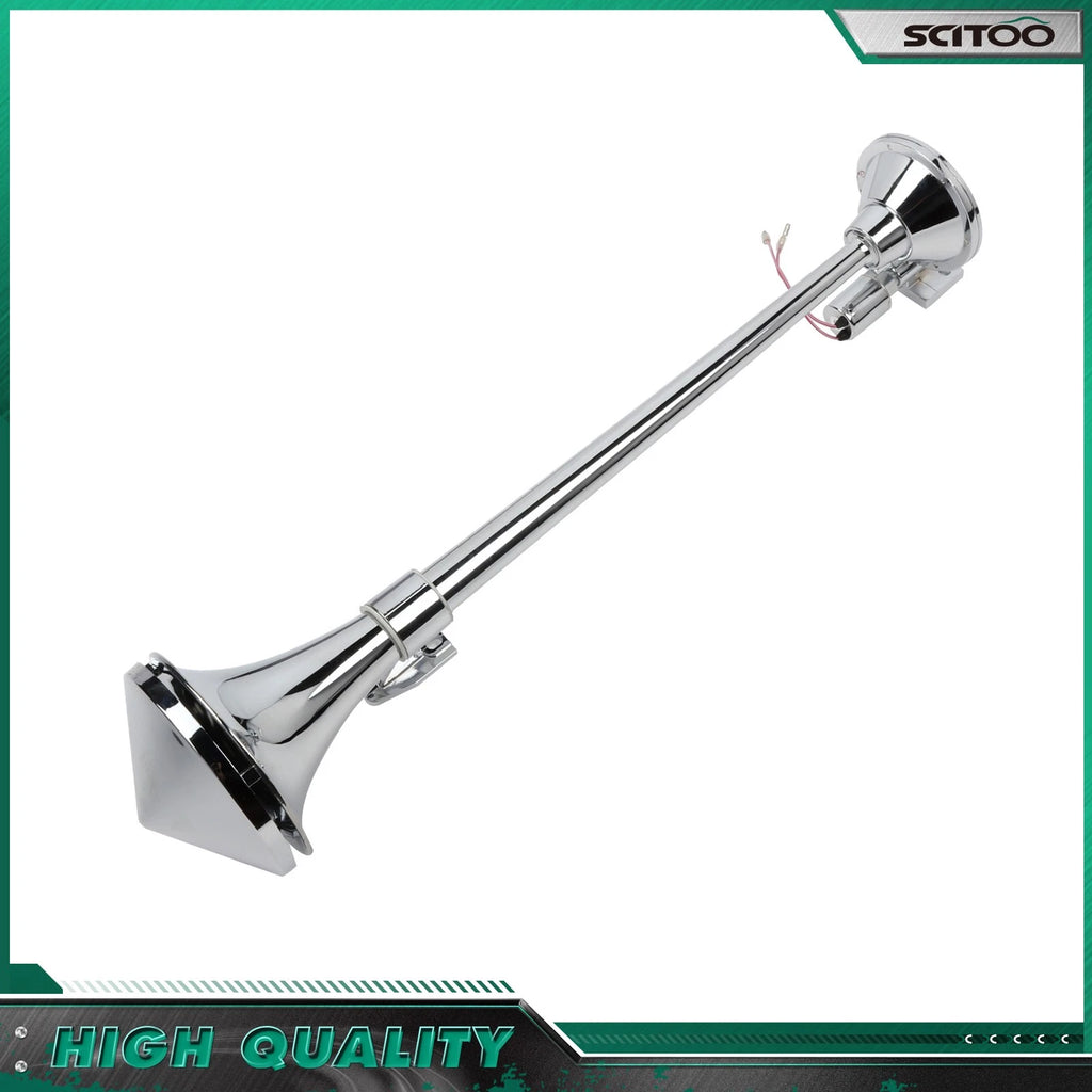 Chrome Train Air Horn Kit for Semi Boat (27" Long)