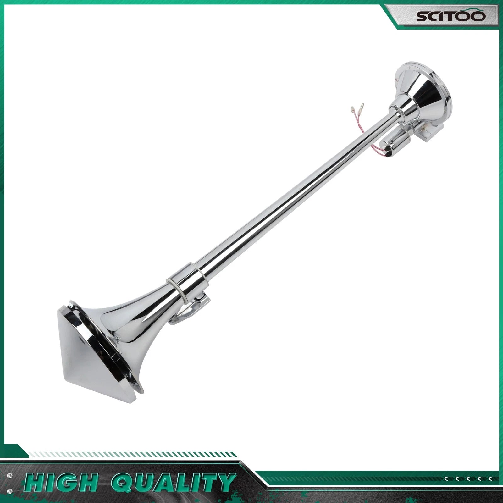 Chrome Train Air Horn Kit for Semi Boat (27" Long)