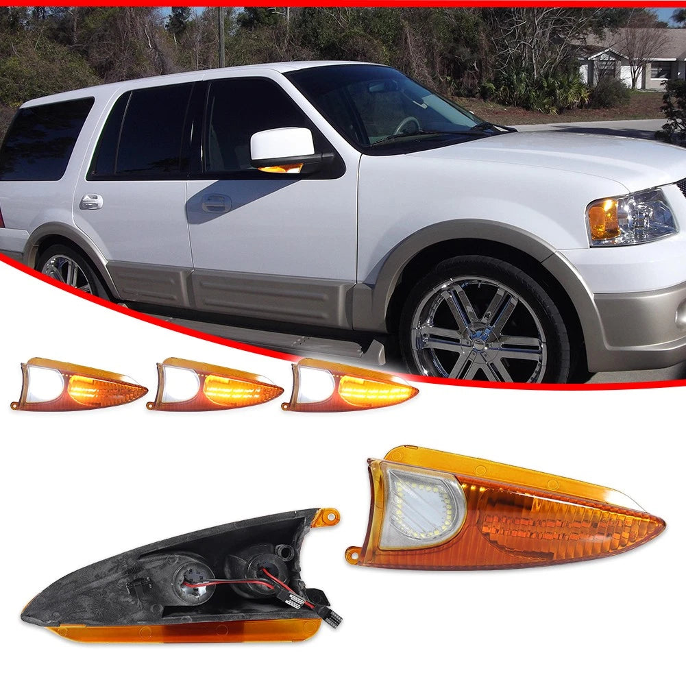 Dynamic Amber LED Mirror Signal Puddle Light for Ford Expedition Navigator (2003–2006)