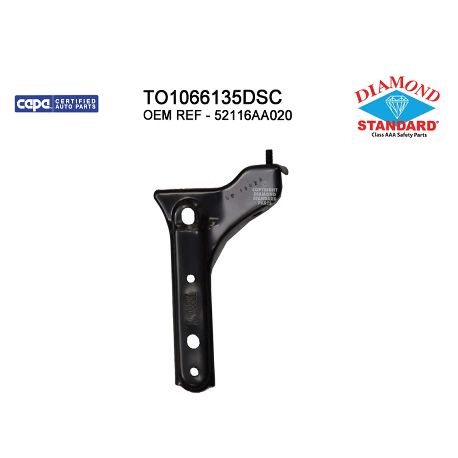 Replacement Steel Front Driver Side Outer Bumper Cover Support for Honda