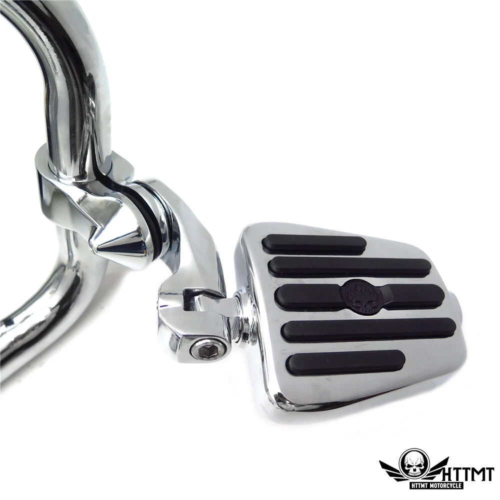 Furious Revenger Skull Chrome 2.5" Short Foot Pegs for Harley