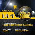 LED Underhood Courtesy Light for Dodge RAM Charger Jeep Wrangler (V)