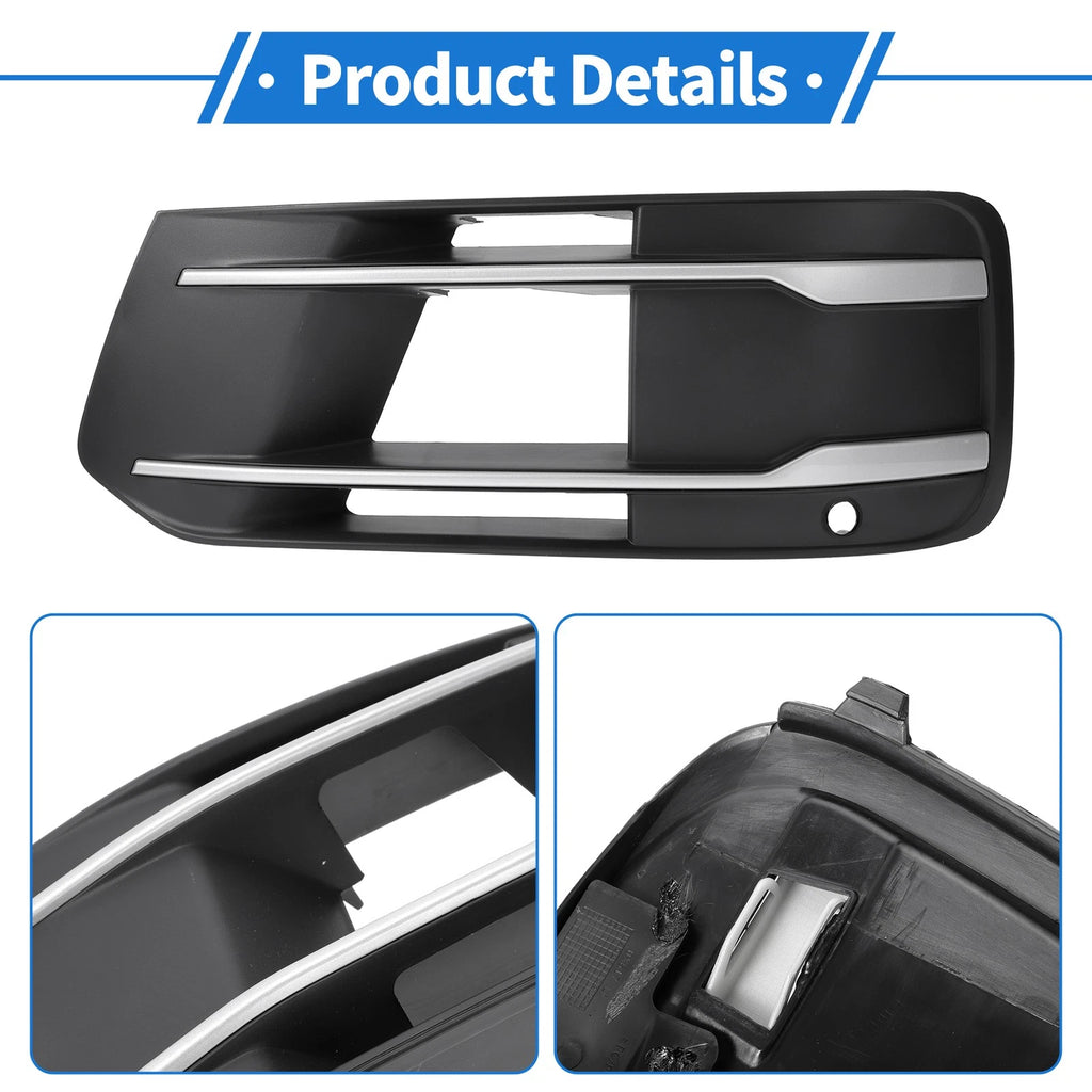 1pc Fog Light Grill for Audi Q7 (2016–2020) No. 4M0807681T Black Silver Tone