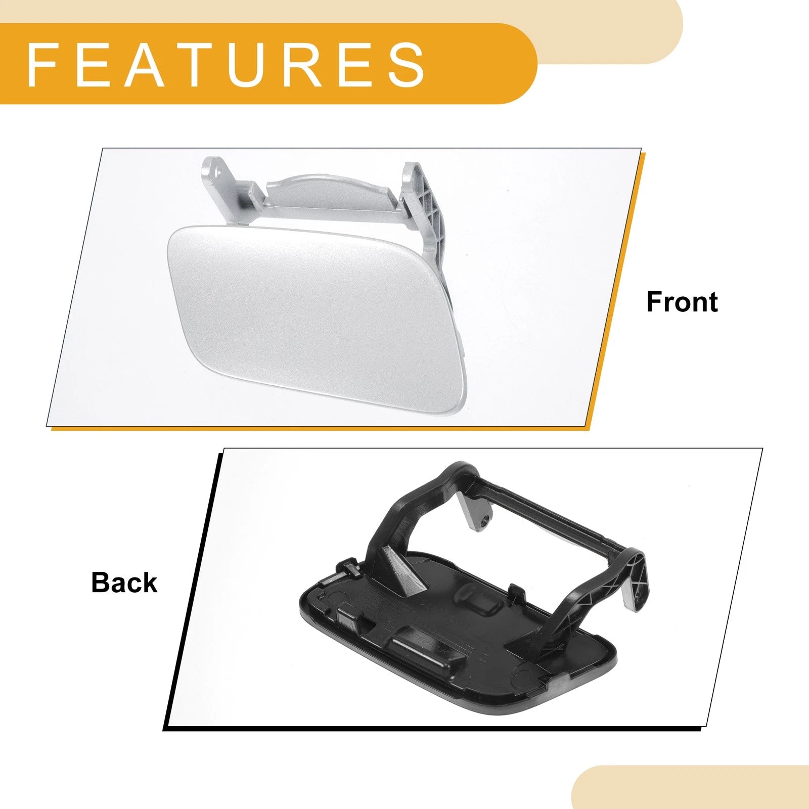 Front Right Washer Nozzle Cover Cap for Audi Q5 (2013–2017) 1 Pc, Silver Tone