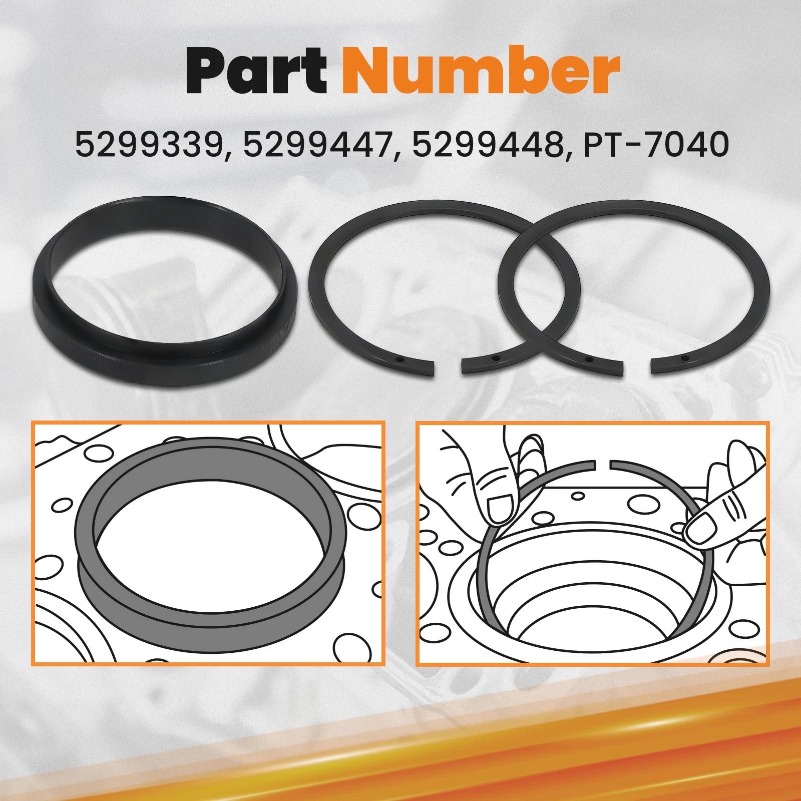 Piston Ring Compressor Adapter + Anti-Polishing Ring Kit for Cummins ISX/QSX (2003–2023)