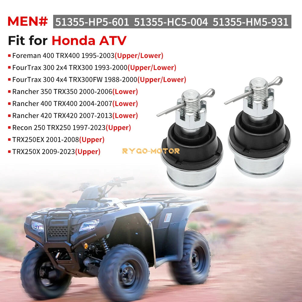 2X Upper & Lower Ball Joints Kit for Honda Recon 250 TRX250TE/TM (1997–2023)