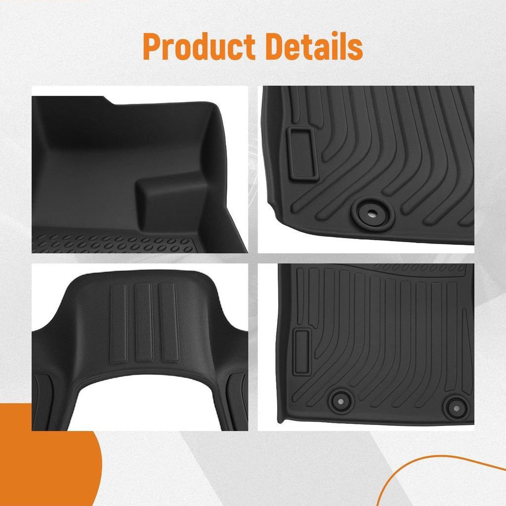 Set of 4 Black TPE All Weather Floor Mats for Nissan Altima (2013–2018)