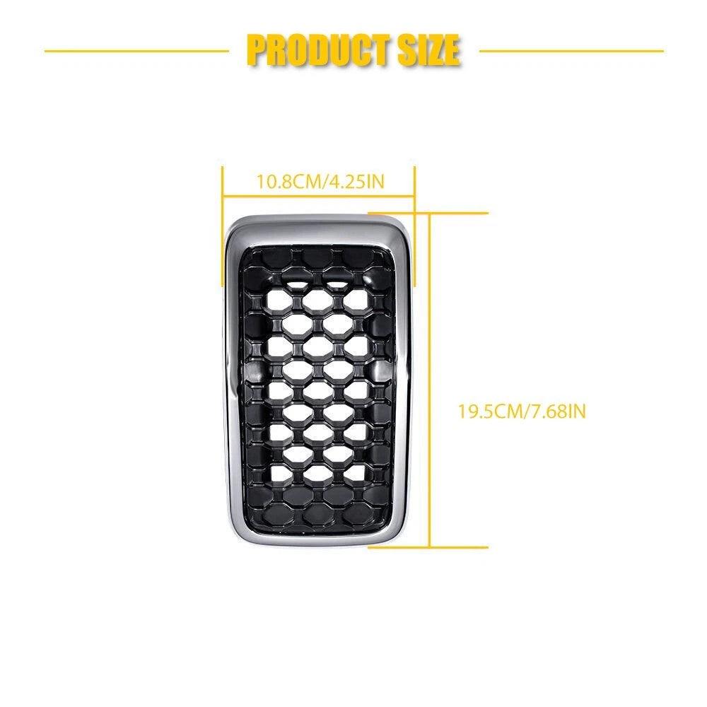 Front Hood Insert Grille for Jeep Cherokee (2019–2022) W/Chrome Trims Honeycomb Mesh