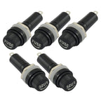 Set of 5 Black Fuse Holders for 6x30mm Glass Fuses 10A 250V