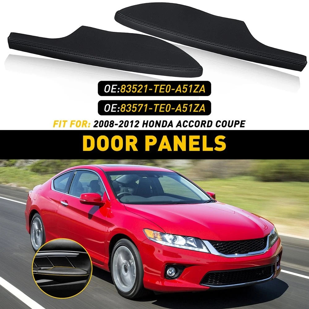 Door Armrest Panel Set for Honda Accord Coupe (2008–2012) Black Leather
