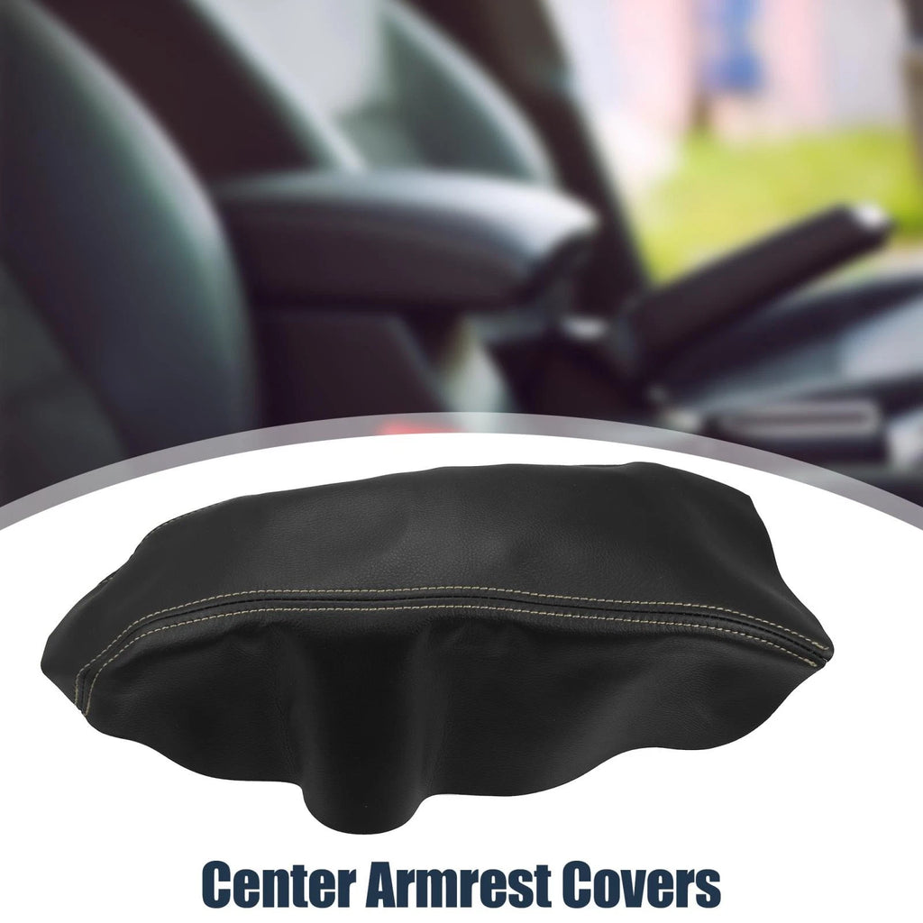 Microfiber Leather Armrest Cover for Nissan Maxima (2016–2021) Beige Stitches
