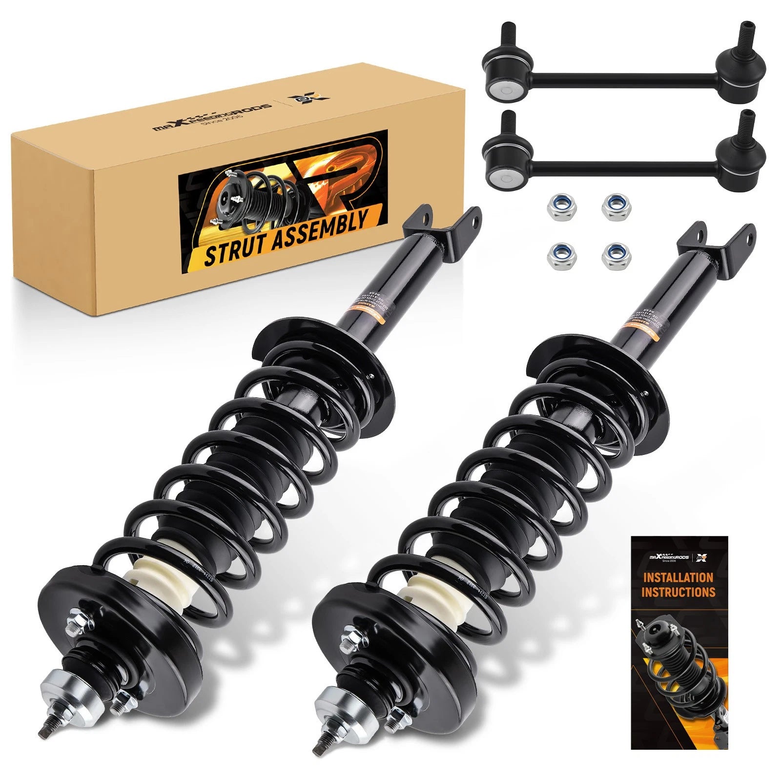 Set of 4 Rear Complete Strut Spring & Sway Bar Links for Honda Accord (2013–2017)