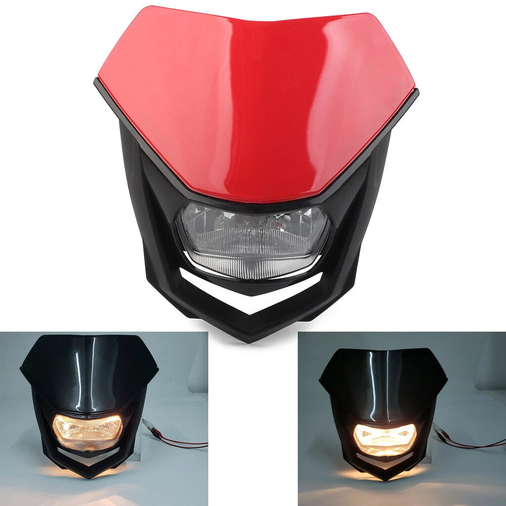 1 Pcs Red Universal Headlight for Supermoto Dirt Bike (Universal Fit)