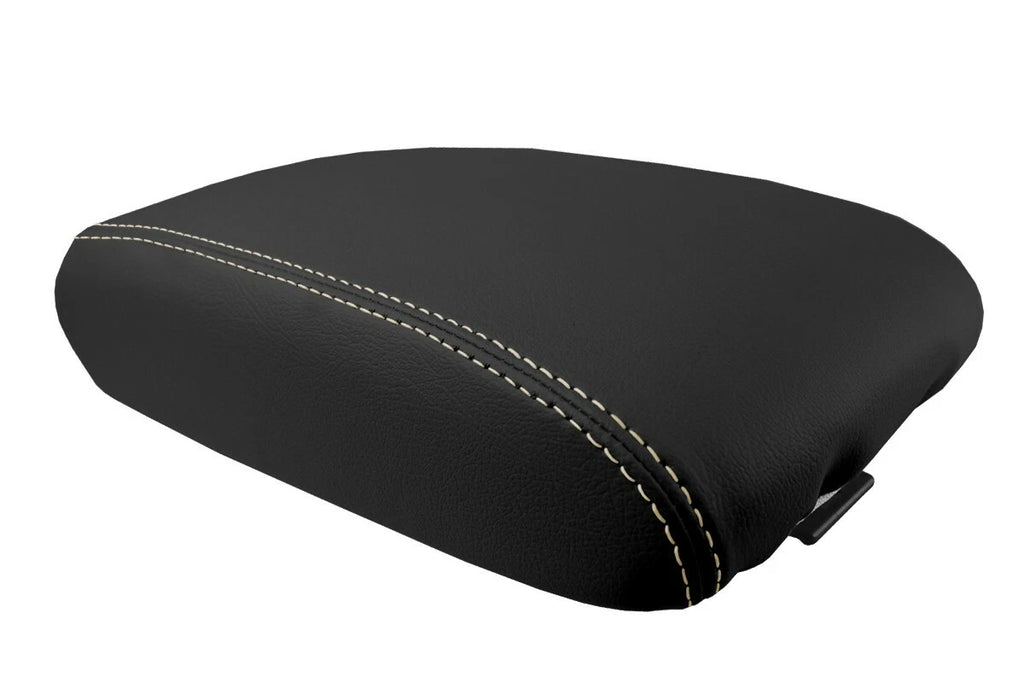 Leather Console Lid Armrest Cover for Toyota Camry (2002–2006) Beige Stitch