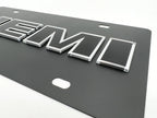 Black Metal License Plate with 3D HEMI Emblem Logo for Dodge (2005–2025)