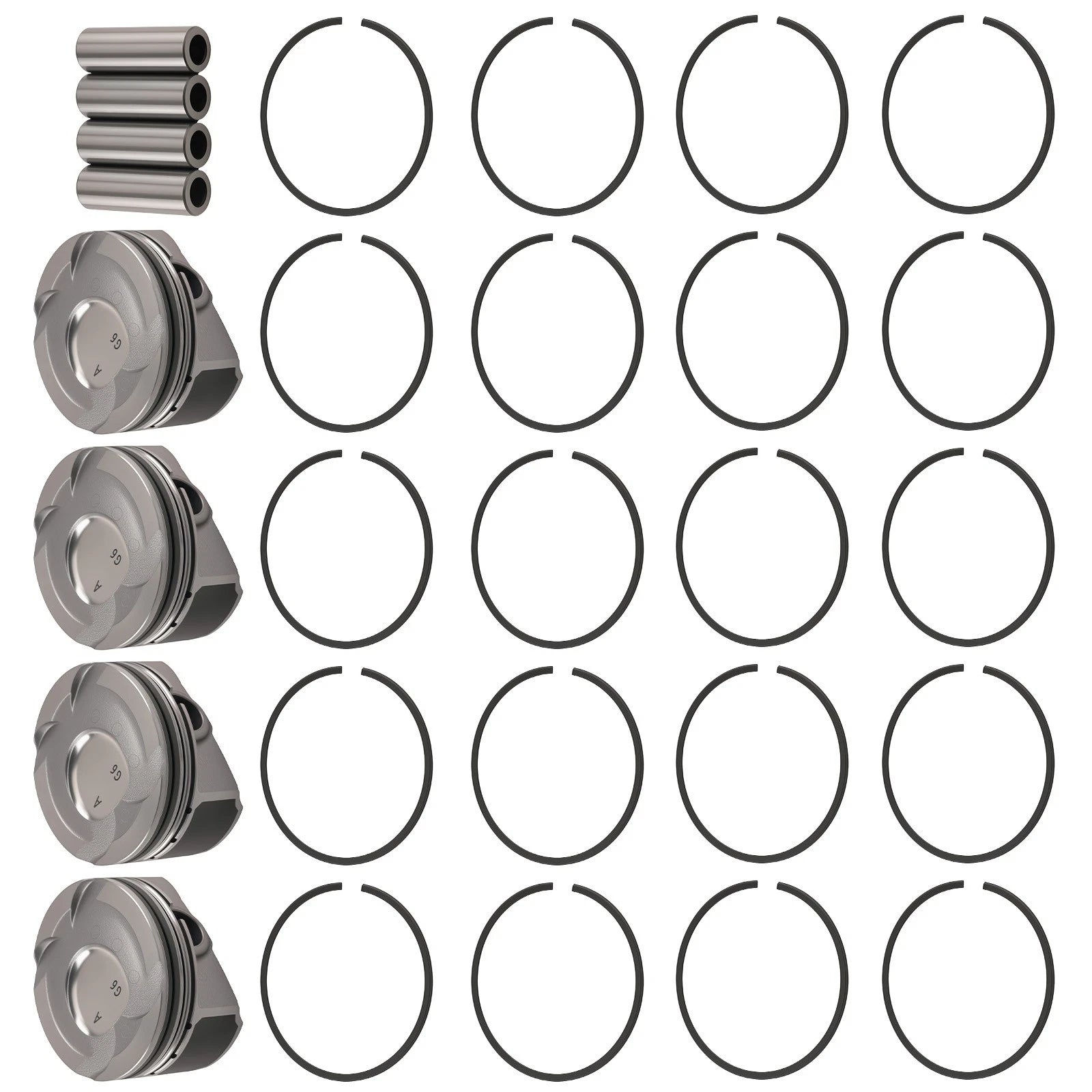 4X Engine Piston & Rings Kit for Hyundai Kia Accent Rio 1.6L (2012–2016)