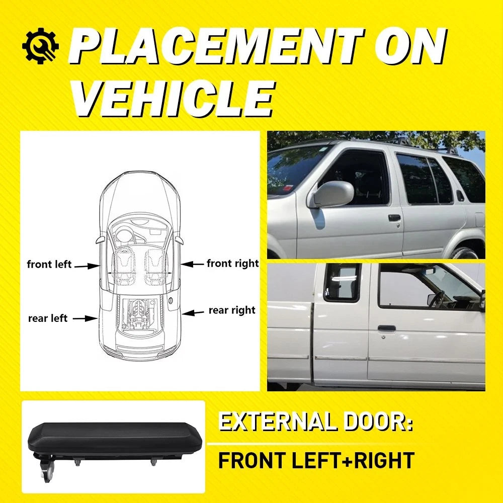 Front Exterior Door Handle Set for Nissan D21 (1986–1989, 1994) - Black