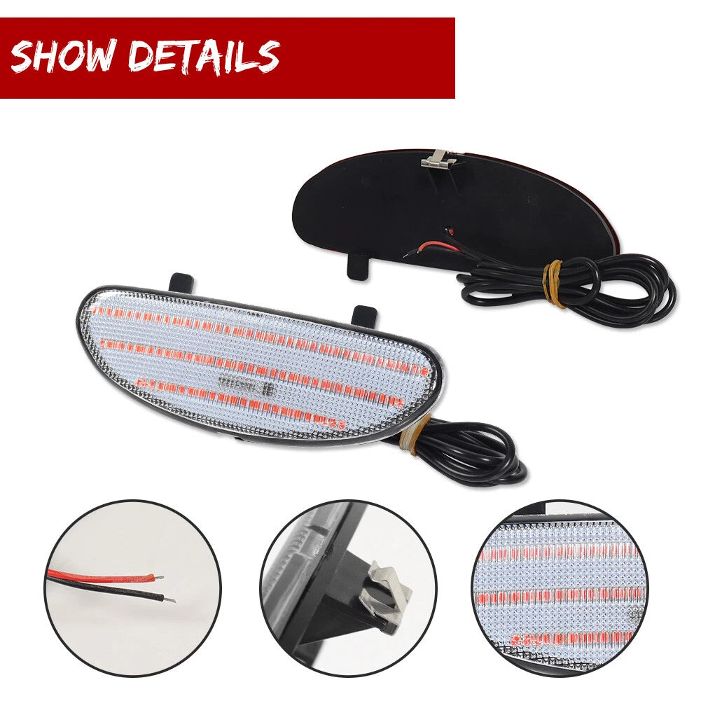 Clear Red LED Door Panel Reflector Light for Corvette C5 (1997–2004)