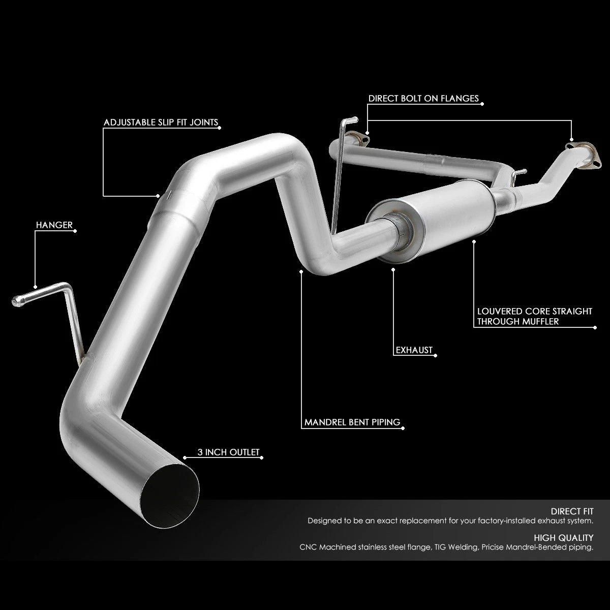Catback Exhaust System for Nissan Titan 5.6L V8 (2004–2015)