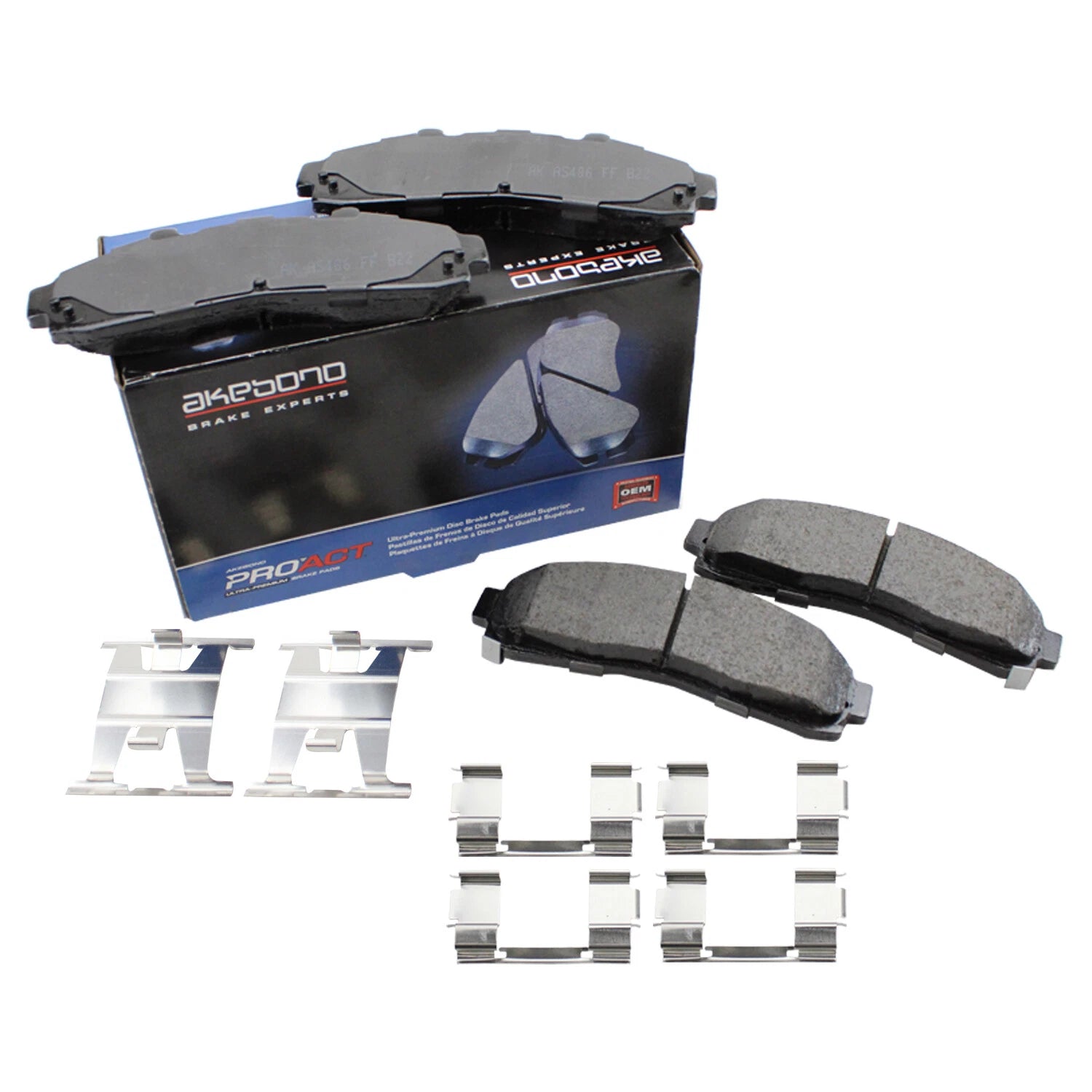 Set of 4 Akebono Front ProAct Disc Brake Pads for Ford Explorer Ranger (1991–2011)