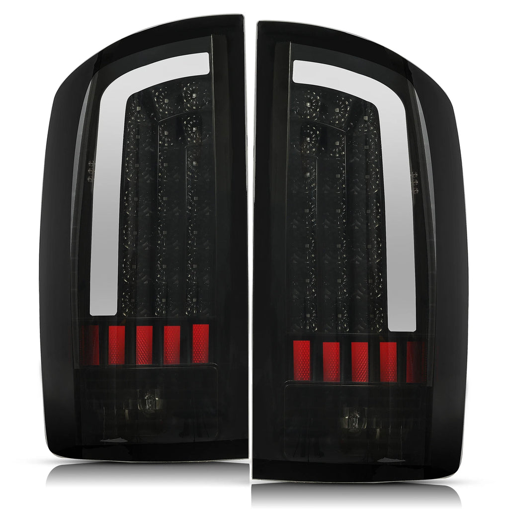 Smoked Black LED Tail Lights for Dodge Ram 1500 2500 3500 (2002–2006)