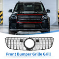 Front Upper Bumper Grille for Mercedes-Benz GLS500 2017 Chrome Silver Tone