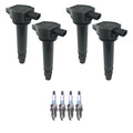 Set of 4 Ignition Coils & Spark Plugs for Dodge Caliber Compass (2007–2017)
